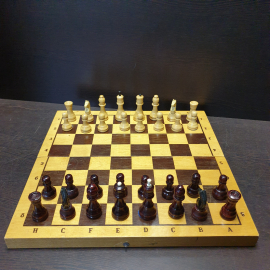 Настольная игра "Шахматы" из дерева, СССР